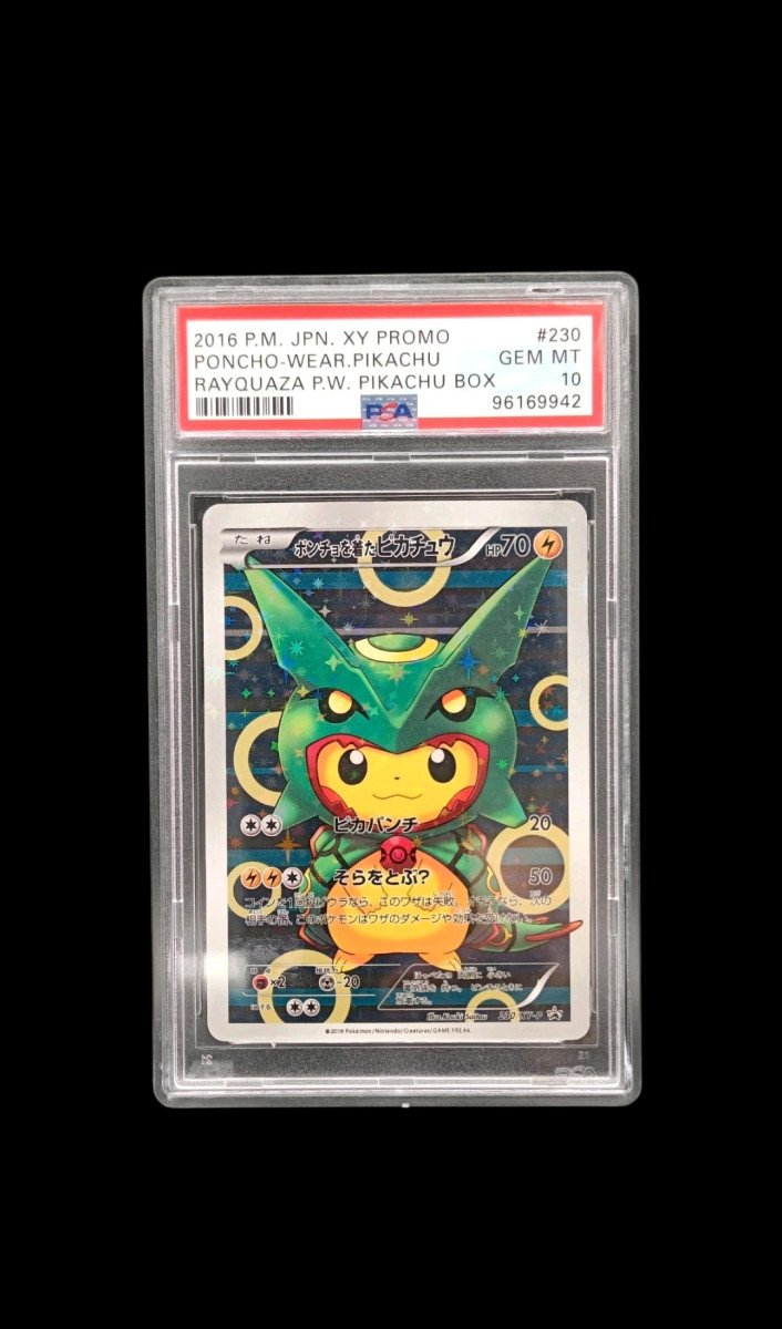 ✨ Carte Pikachu Poncho Promo Rayquaza ✨ – Édition Ultra Rare 🌟