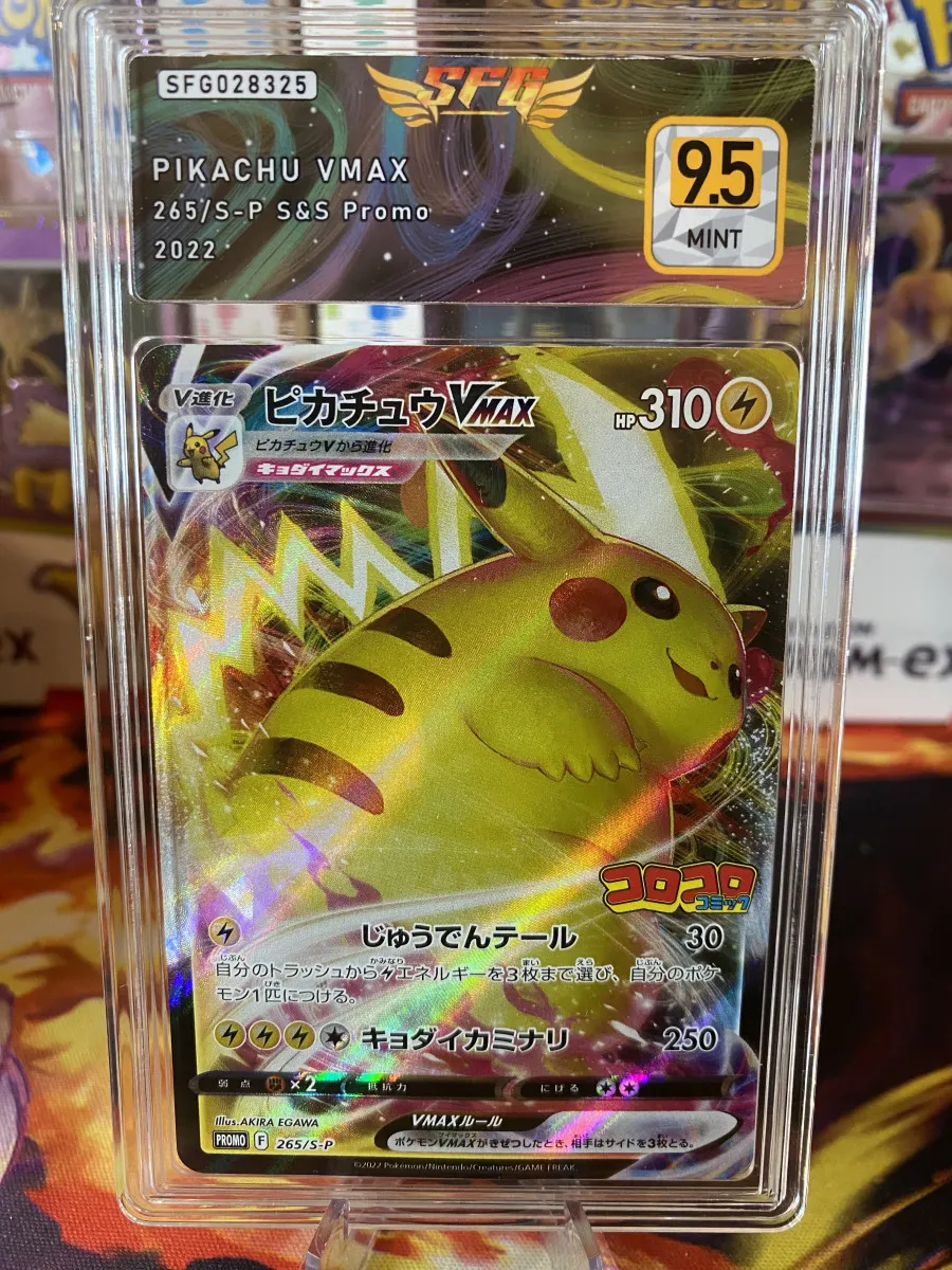 Carte Pokémon gradée Pikachu V Max 265/S-P SFG 9.5