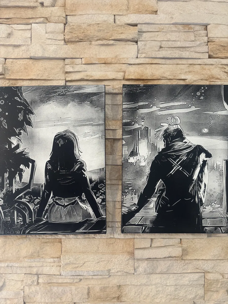 Lot de 2 tableaux toile Jinx et Ekko de Arcane