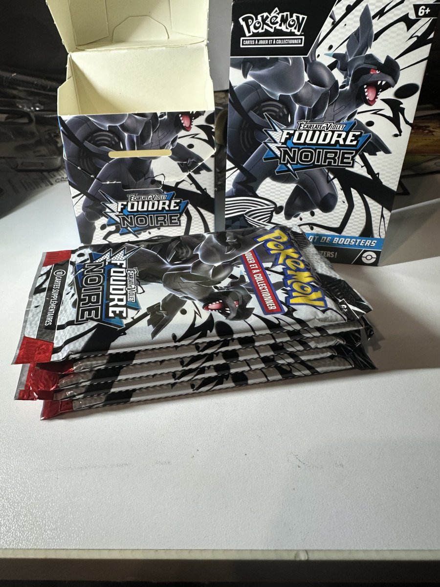 3 Boosters Pokémon Foudre Noire - Écarlate & Violet - Neufs & Scellés ⚡️