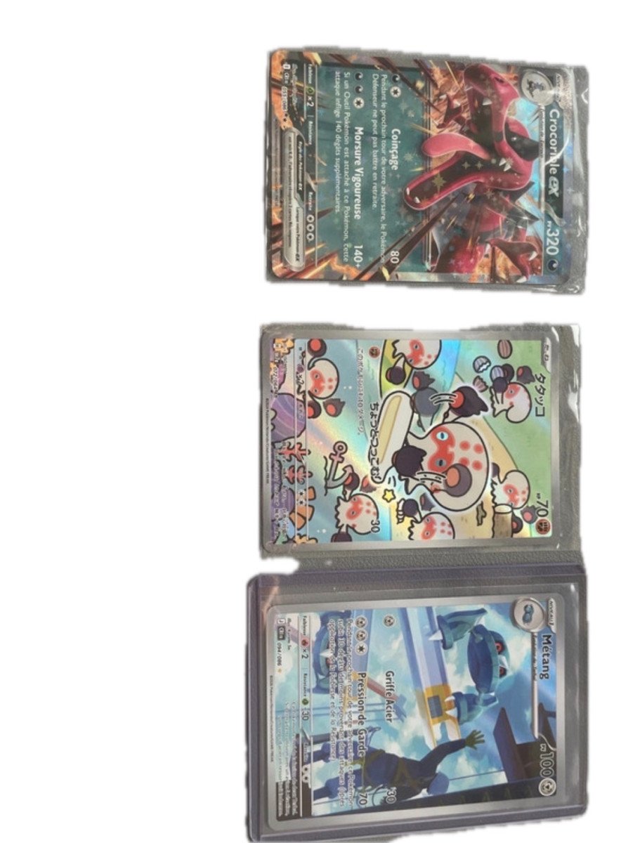 Lot de trois cartes Pokémon