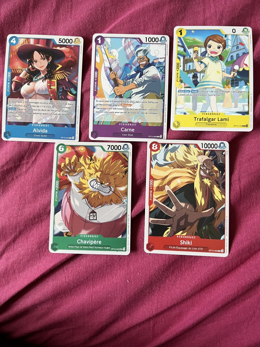 Lot de 5 cartes One Piece neuf