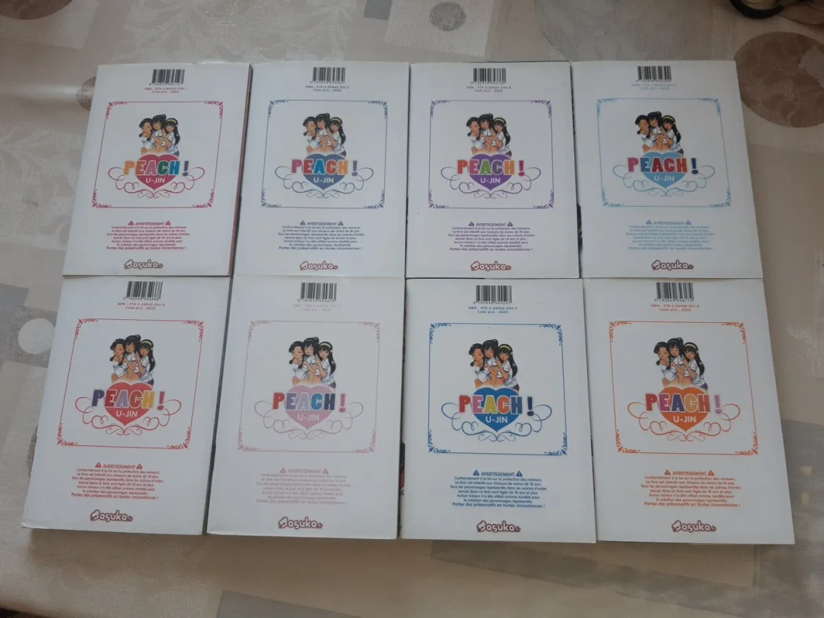 Lot 8 Mangas - Peach - U Jin U-jin - tomes 1 à 5 et 7 à 9 - Asuka