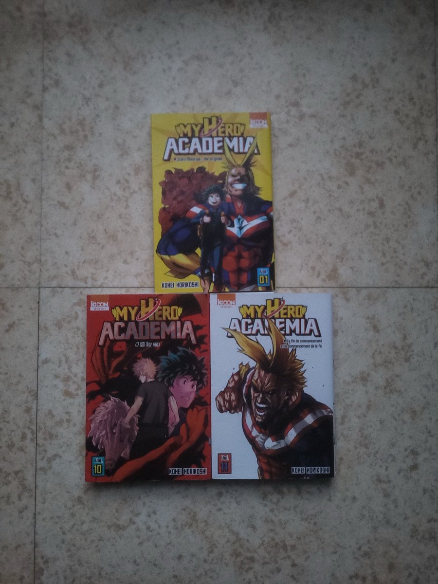 Vends un lot de manga "My Hero Academia" les tomes 1, 10 et 11