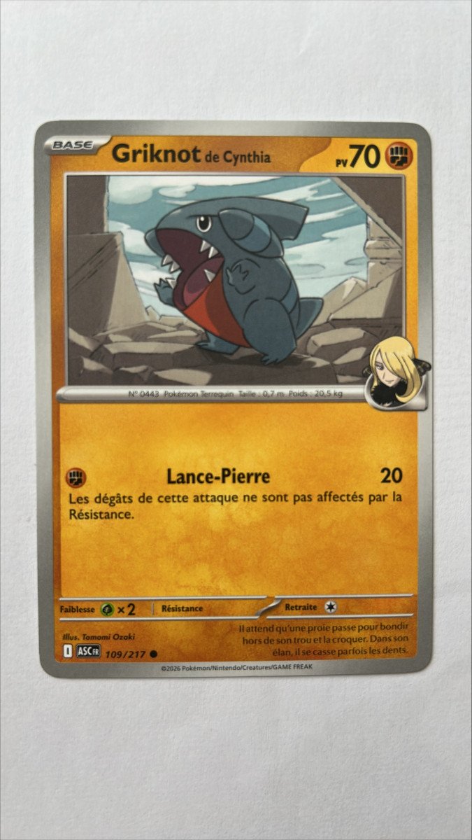 Griknot de cynthia 109/217 Héros transcendants