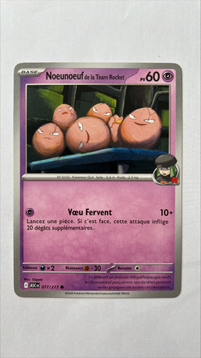 Noeunoeuf de la team rocket 77/217 Héros transcendants