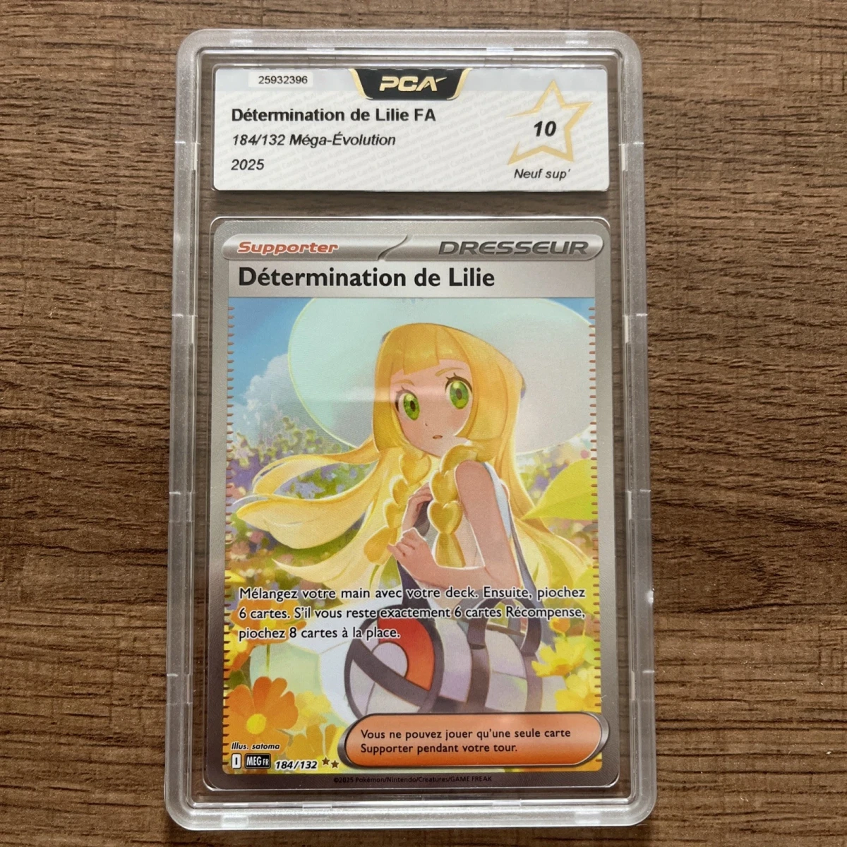 Carte Pokémon Gradée Détermination De Lilie 184/132 Fr 🇫🇷 ME01 PCA 10