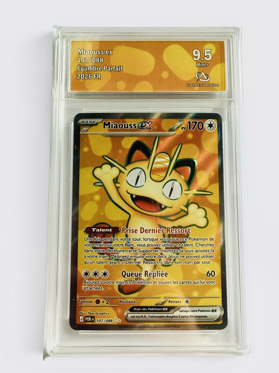 Carte Pokémon Miaouss ex 107/088 – Équilibre Parfait – Collect Aura 9,5 Mint+