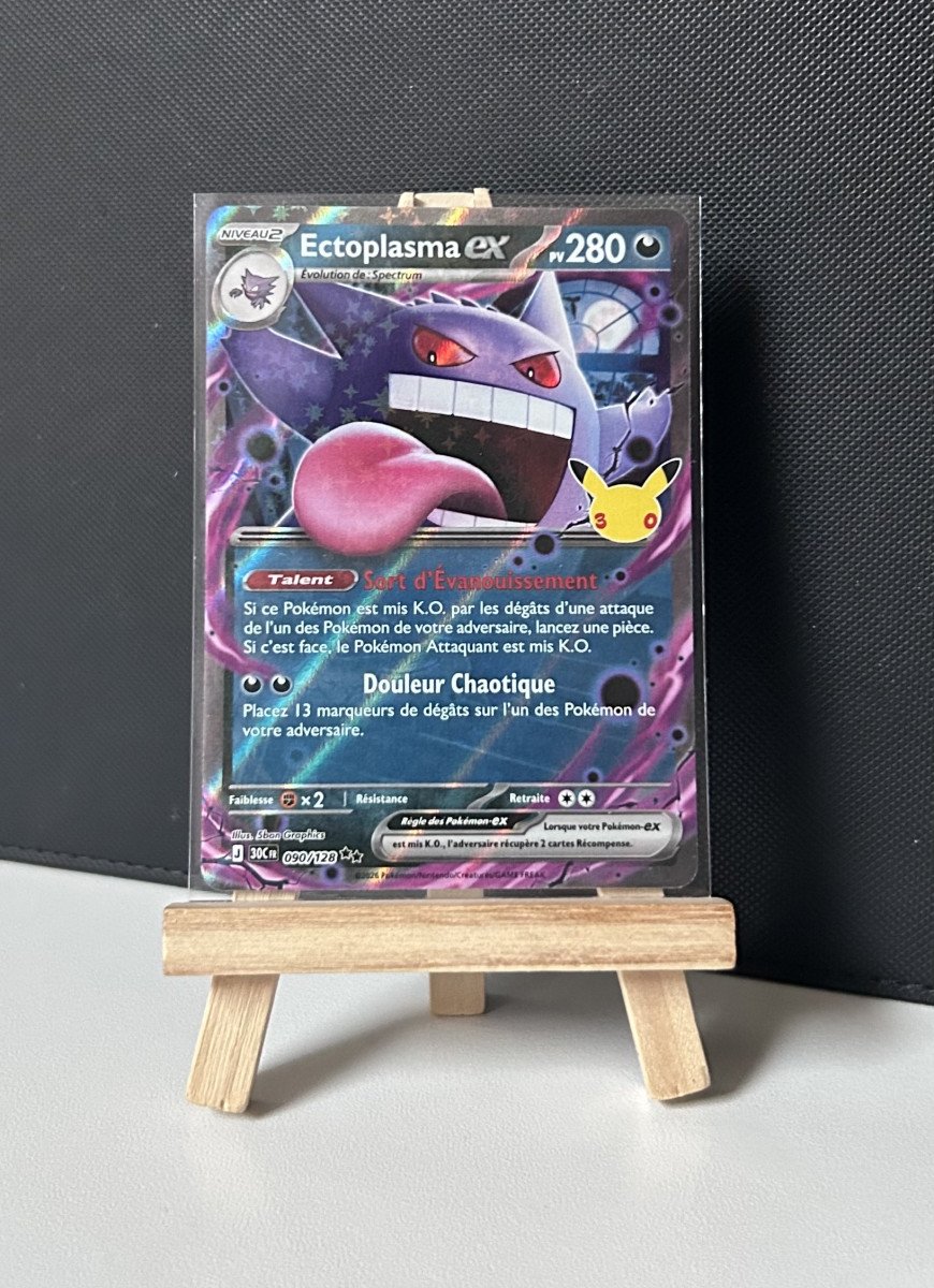 Carte Pokémon - Ectoplasma Ex 90/128 - 30ème Anniversaire