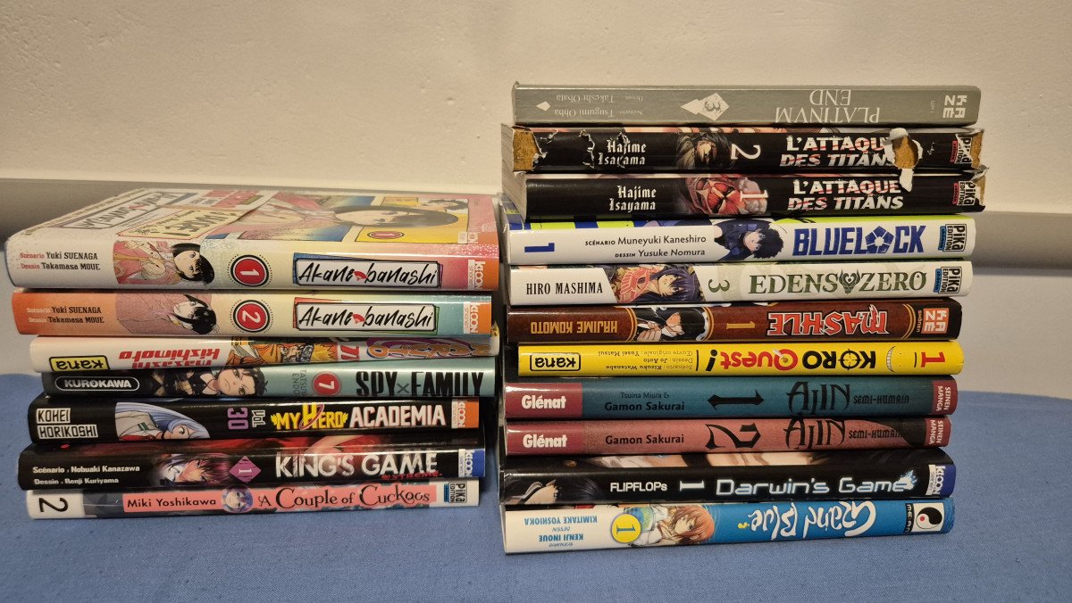 Lot de 18 mangas shonen