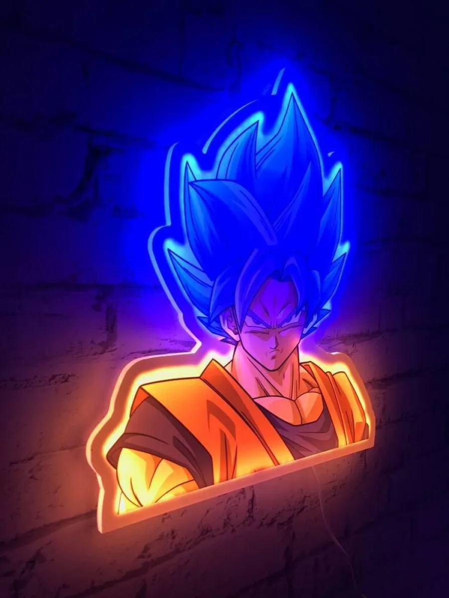Lampe murale Goku super Saiyan blue