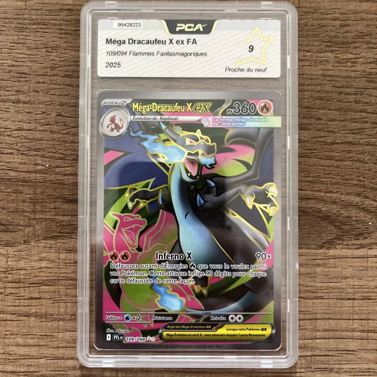 Carte Pokémon Gradée Méga Dracaufeu 109/094 FR 🇫🇷 ME02 PCA 9