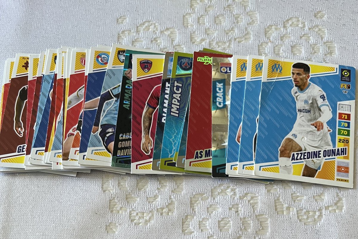 Lot de 35 cartes panini ligue 1 Uber Eats Adrenalyn 2023/2024