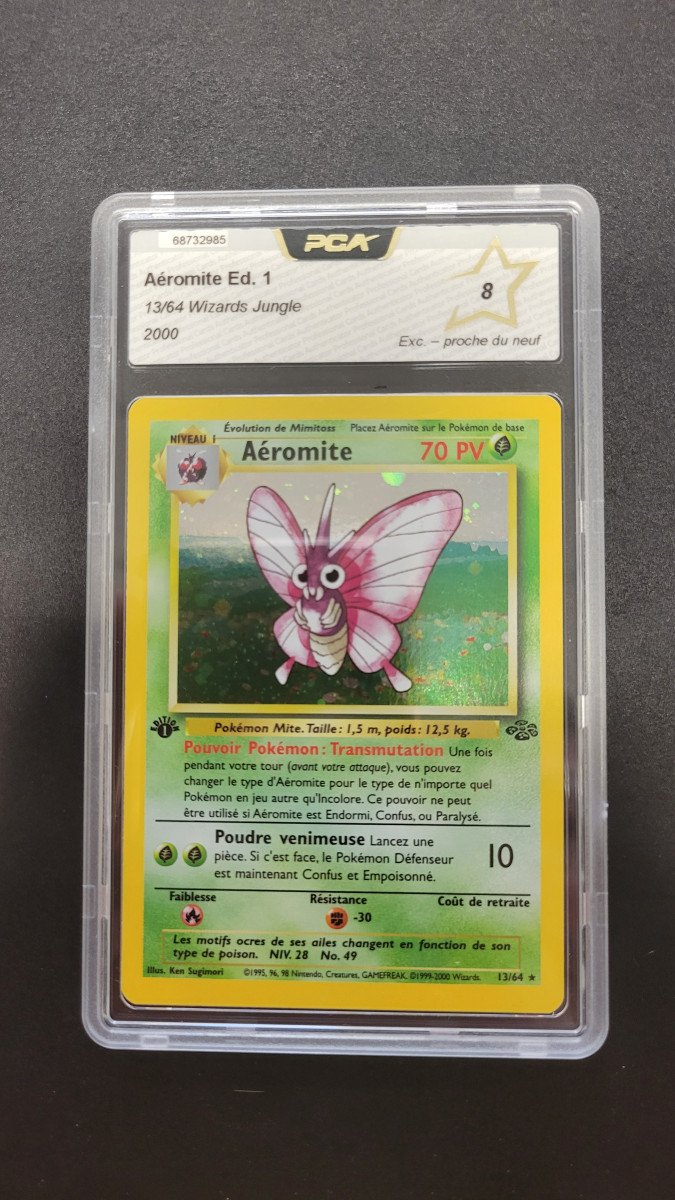 Pokémon PCA 8 Aeromite 13/64 Édition 1 NM MT 🤩 Jungle Holo PSA CCC