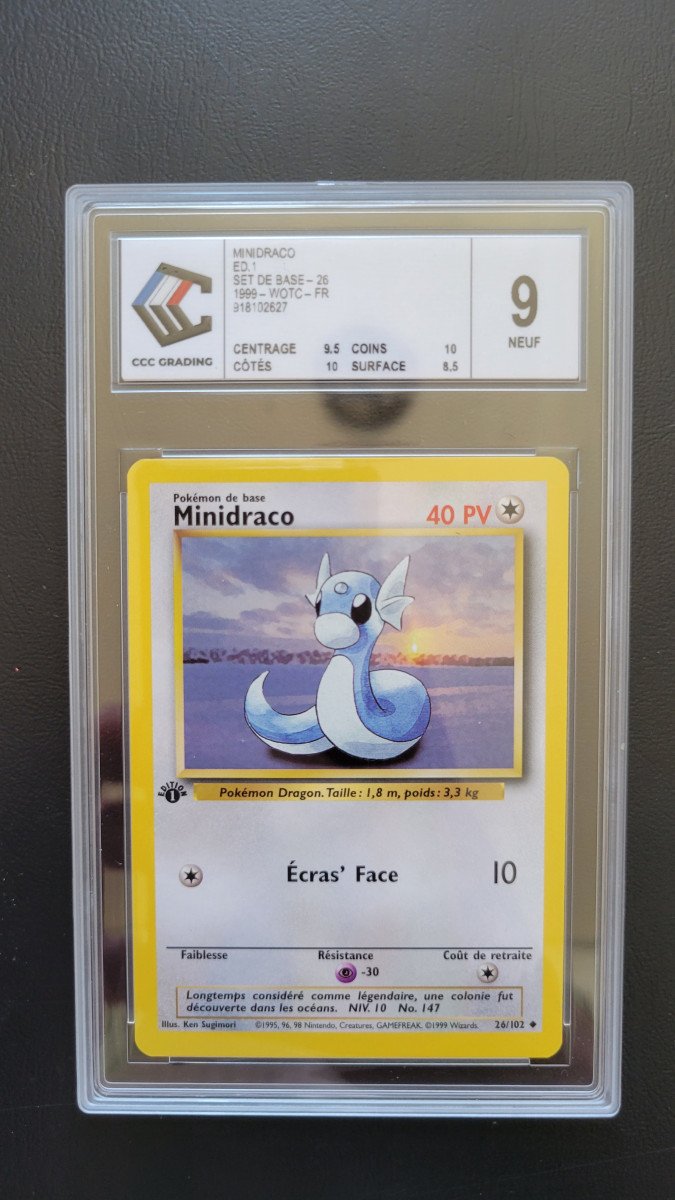 Pokémon CCC 9 Minidraco 26/102 Édition 1 NM MT 🤩 Set de Base PCA PSA