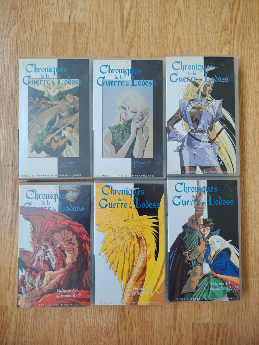 Cassettes VHS du Manga Animé Chroniques de la Guerre de Lodoss 🇫🇷