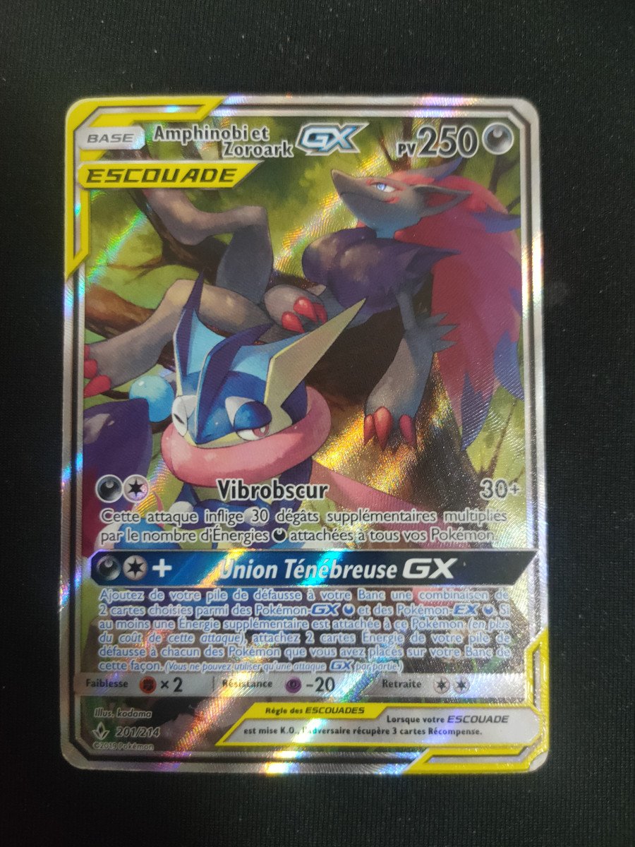 Amphinobi et Zoroark 201/214 Gx escouade alternative soleil et lune alliance infaillible Sl10