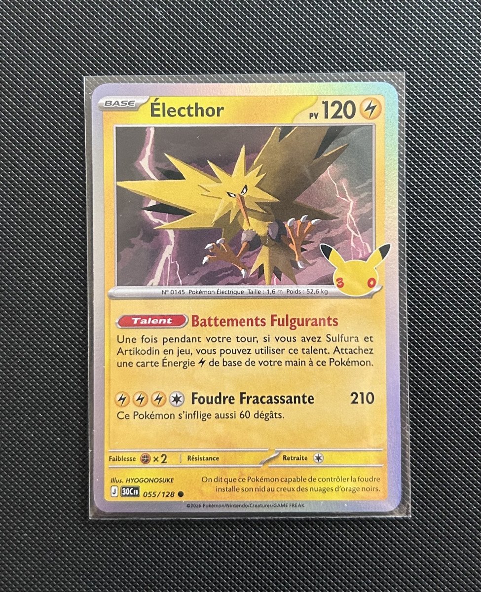 Carte Pokémon - Électhor 55/128 - Holo - 30ème Anniversaire