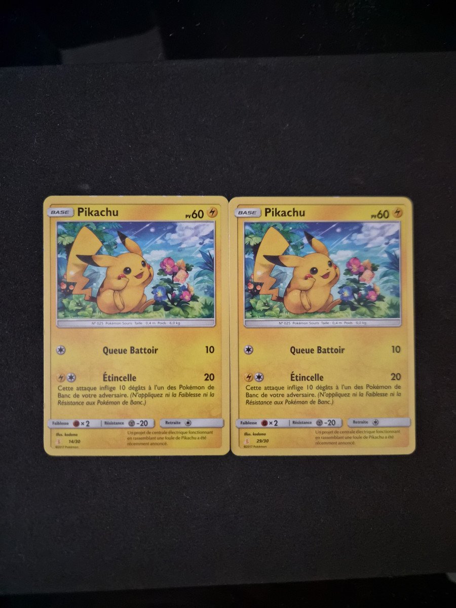 cartes Pokémon Pikachu 29/30 et 14/30
