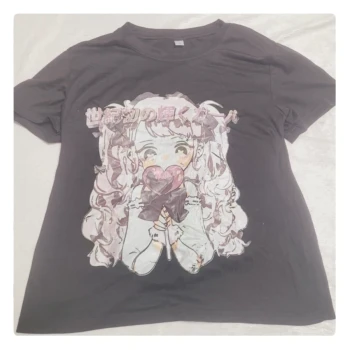 Tshirt manches courtes noir anime