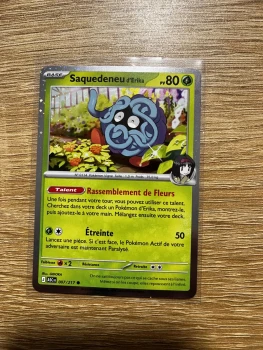 Carte promo Cosmo Holo Pokémon Saquedeneu d'Erika 007/217 Héros Transcendants