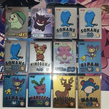 Pokémon Lot de 12 Cartes Meiji Rare Silver Gold Blue Foil Unité ou Lot