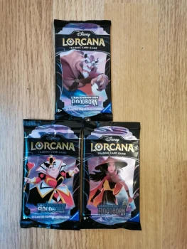 Lots 3 Boosters Lorcana Disney Trading Card Game Neuf Non Déballé