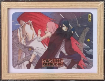 Goodies Manga Naruto Sasuke Retsuden Plaque Métallique + Cadre Kana