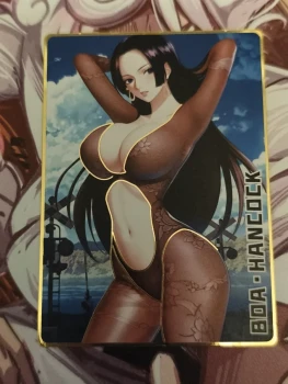 Carte one piece en métal rigide doré, Boa Hancock, waifu. +16