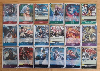 Lot 18 cartes brillantes One Piece OP02 Paramount War EN neuve