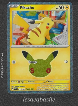 Pikachu 031/128 - 🟡 09/30 - FR - ME5.5 - 30e Anniversaire (2026)