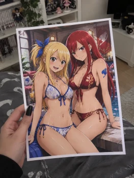 Impression Erza Scarlet ❤️ et Lucy Heartfilia 💛 ( Fairy Tail )