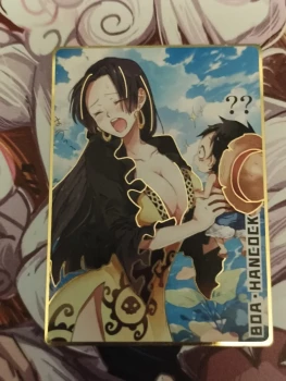 Carte one piece en métal rigide doré, Boa Hancock, waifu. +16