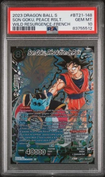 Dragon Ball Super BT21-148 SCR Son Goku, Résolution de Paix PSA 10 FR 2023