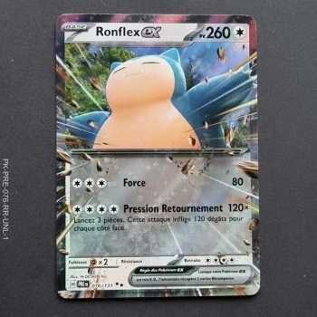 Carte pokemon Ronflex ex 076/131 RR - EV8.5  Evolutions prismatiques (2025)