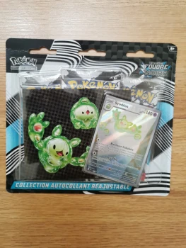 Pokémon JCC : Collection Autocollant réajustable Écarlate et Violet – Foudre Noire – Symbios (1 Carte Promo Brillante et 3 boosters) EV 10.5