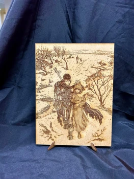 Casca et Guts | Gravure sur Bois