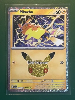 Pikachu 30 ans Pokémon numéro 8/30