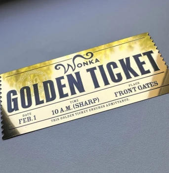 Ticket d'or Charlie et la chocolaterie