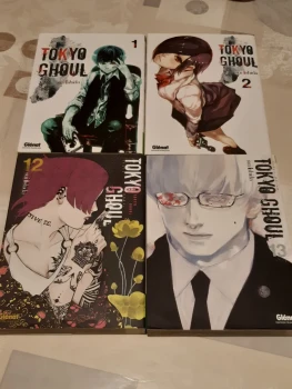 Lot 4 mangas - tokyo ghoul - tomes 1, 2, 12 et 13