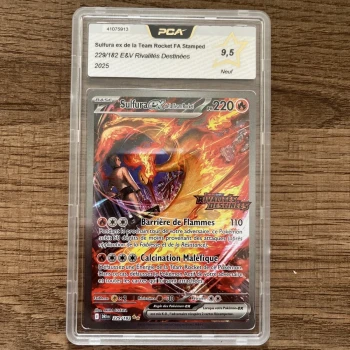 Carte Pokémon Sulfura EX de La Team Rocket STAMP 229/182 FR 🇫🇷 Ev10 PCA 9,5Carte Pokémon Sulfura EX de La Team Rocket STAMP 229/182 FR 🇫🇷 Ev10 PCA 9,5
