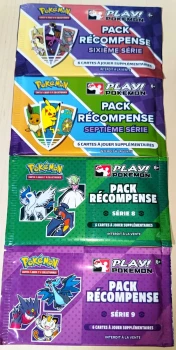 Lot de 4 packs de récompense officiels Play! Pokémon (VF - Français)