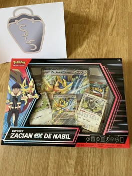 Coffret Pokémon, 4 boosters, Zacian-ex de Nabil, en français