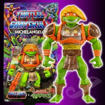 MOTU X TMNT MICHELANGELO Turtles of Grayskull Figurine Tortues Ninja ✅ 100% Neuf (Mint Grade)