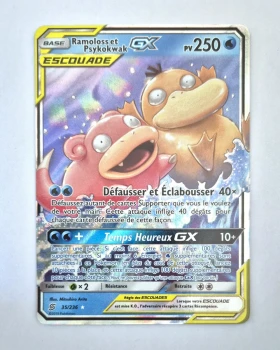 Carte Pokémon Ramoloss et Psykokwak GX - 35/236 - Soleil et Lune Harmonie des Esprits - Rare - Carte française