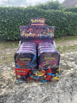 Lot Mini Tin Pokemon Méga Évolution (ME01/EV11) avec présentoir