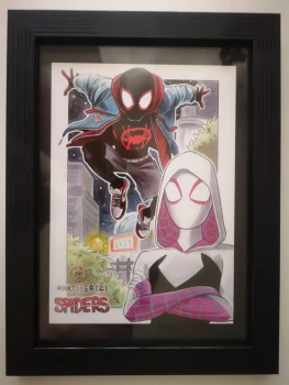 Dessin Fan Art Collection SPIDERS dans un cadre 13x18 🎁