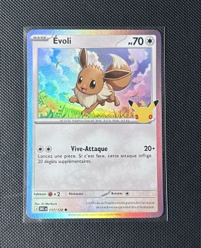 Carte Pokémon - Évoli 117/128 - Holo - 30ème Anniversaire
