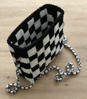 Sac tissé fait à la main - sac unique 19x19x7
