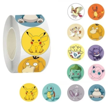 Rouleau 500 autocollants Pokemon